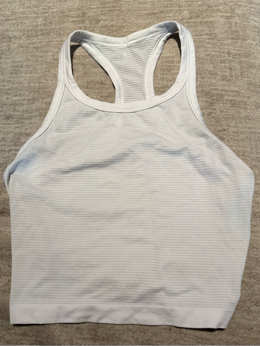 Lululemon White Racerback Crop Tank Top - Womens
